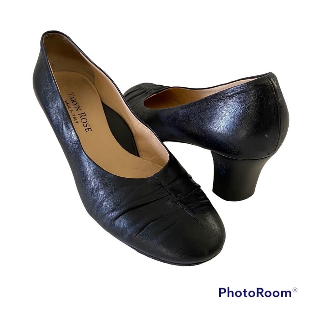 Taryn Rose Black Lauretta-Napa Pump Heel Shoes Sz 10 Comfort Classic
